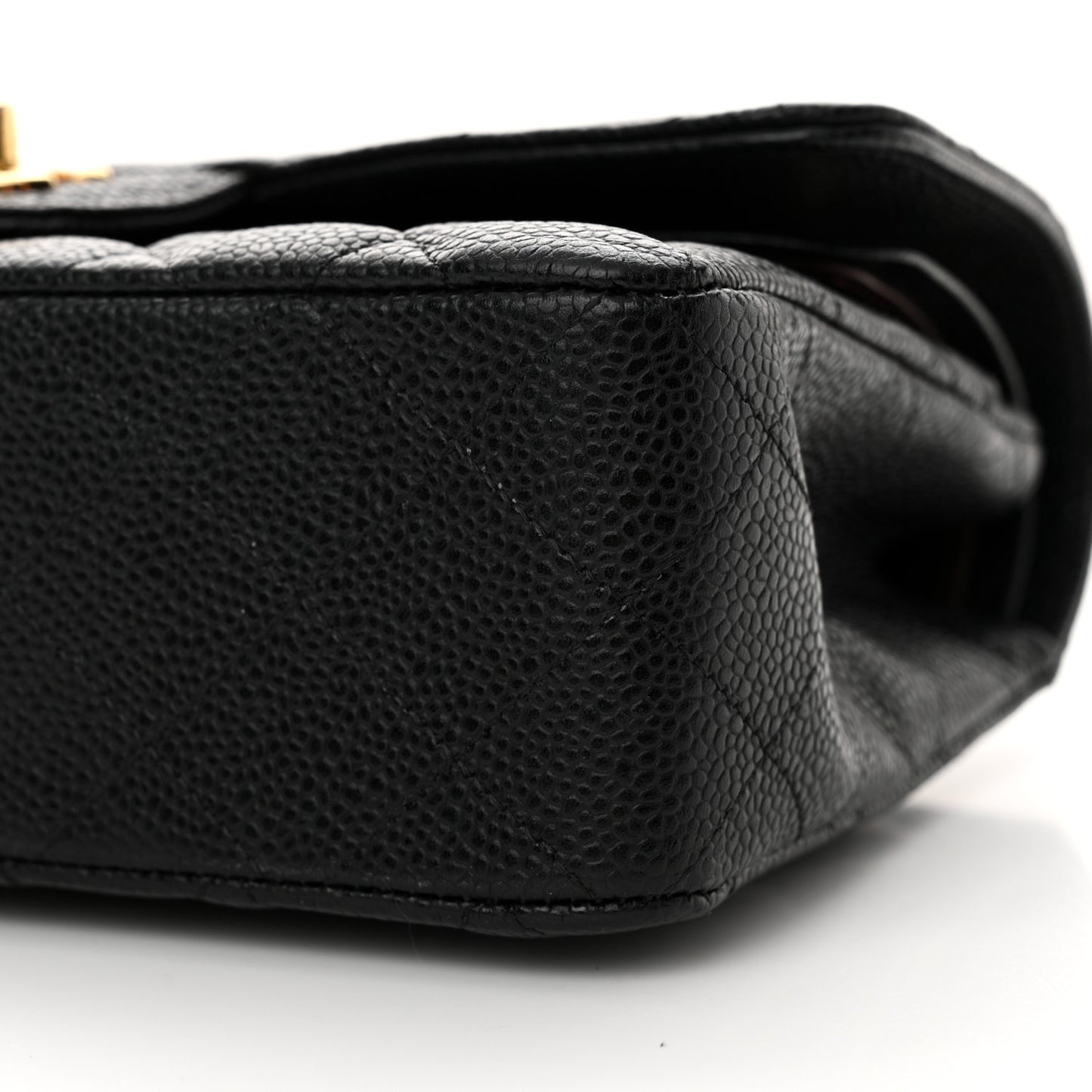 Caviar Quilted Small Double Flap Black