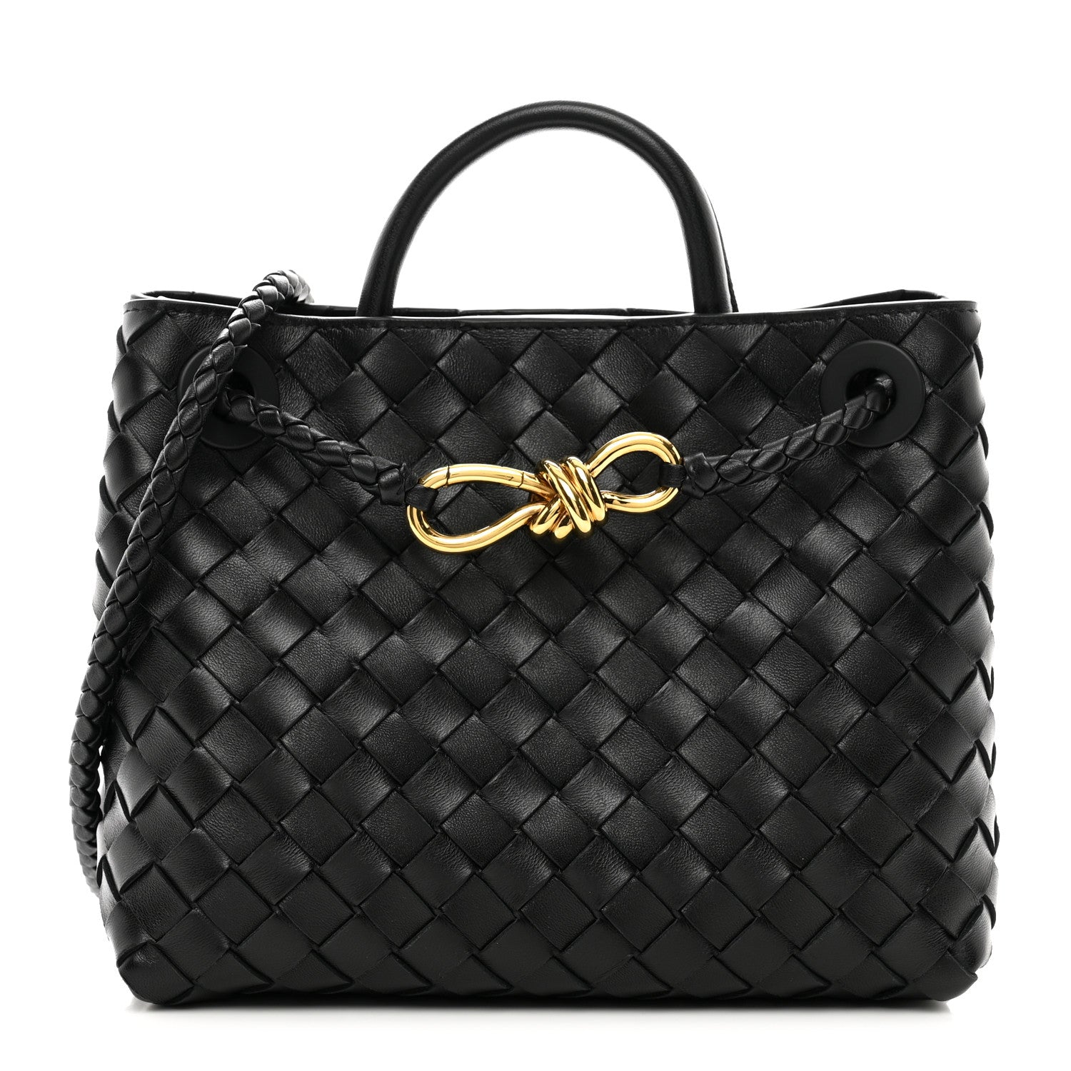 Bottega Veneta Nappa Intrecciato Small Andiamo Shoulder Bag Black 1 of 10