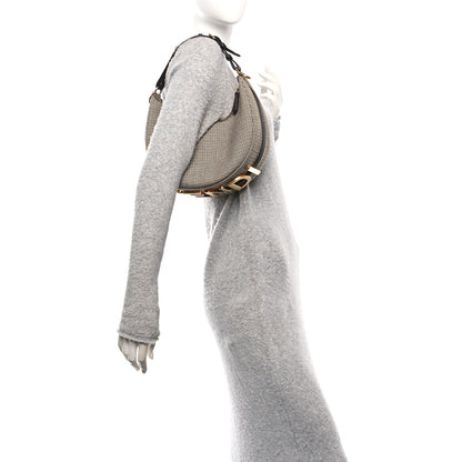 Fendi Wool Vitello Grace Small Houndstooth Small Fendigraphy Hobo Bag Beige Ebano 2 of 10