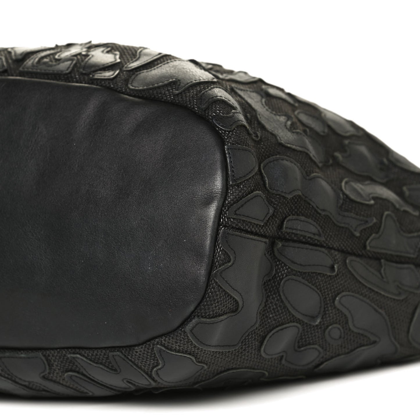 Raffia Lambskin Patchwork Nightingale Black