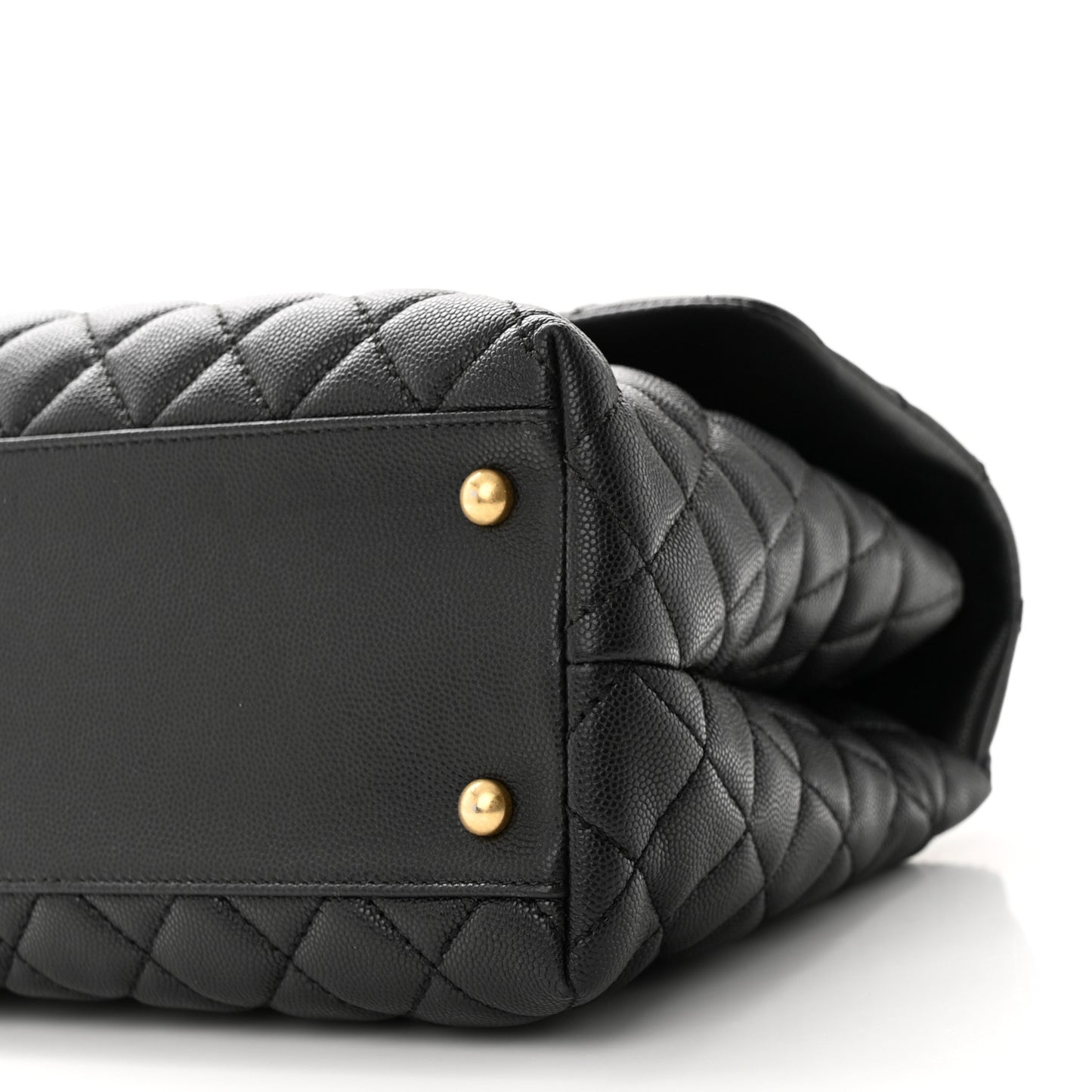 Caviar Quilted Medium Coco Handle Flap Black
