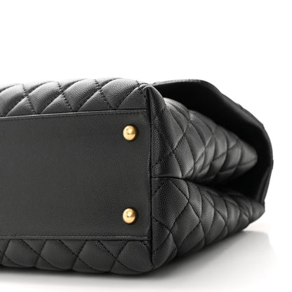 Chanel Caviar Quilted Medium Coco Handle Flap Black 10 of 10