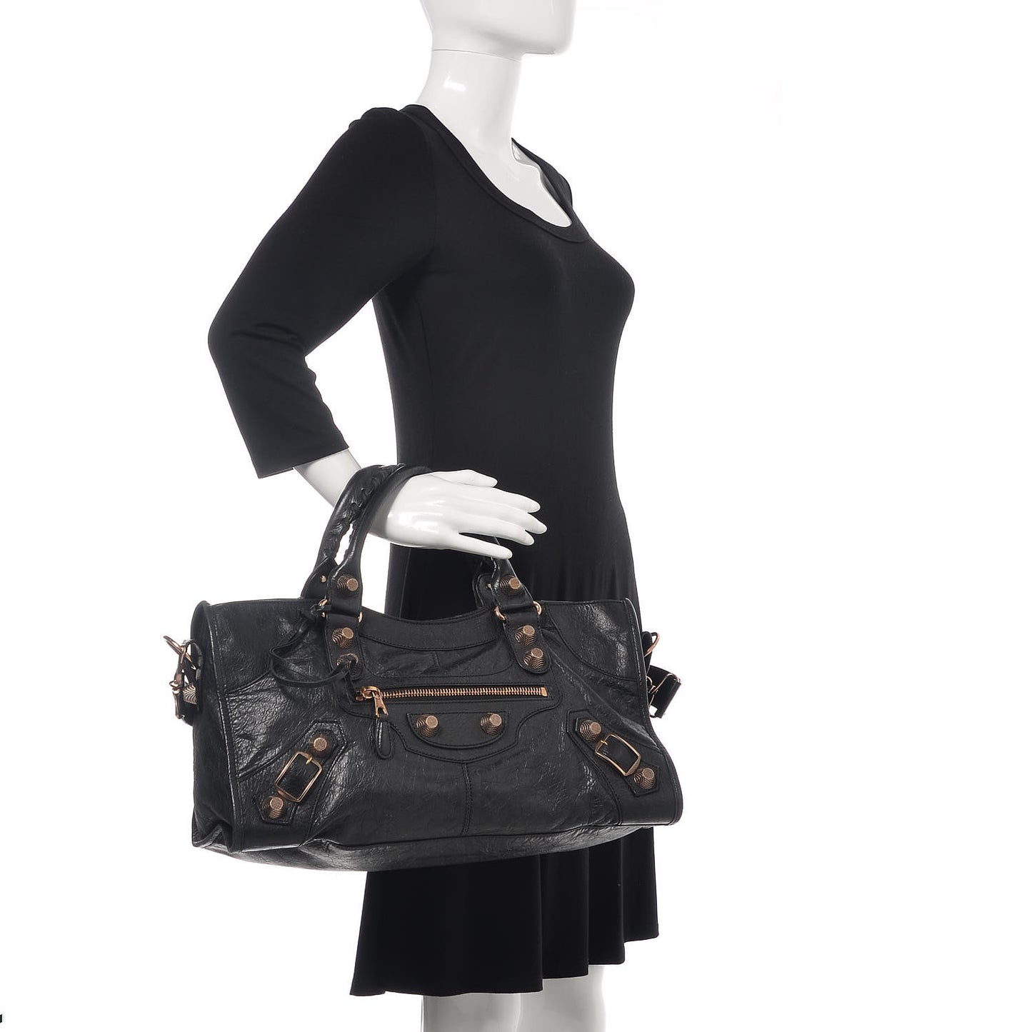 Agneau Giant 21 Rose Gold Hardware Part Time Black