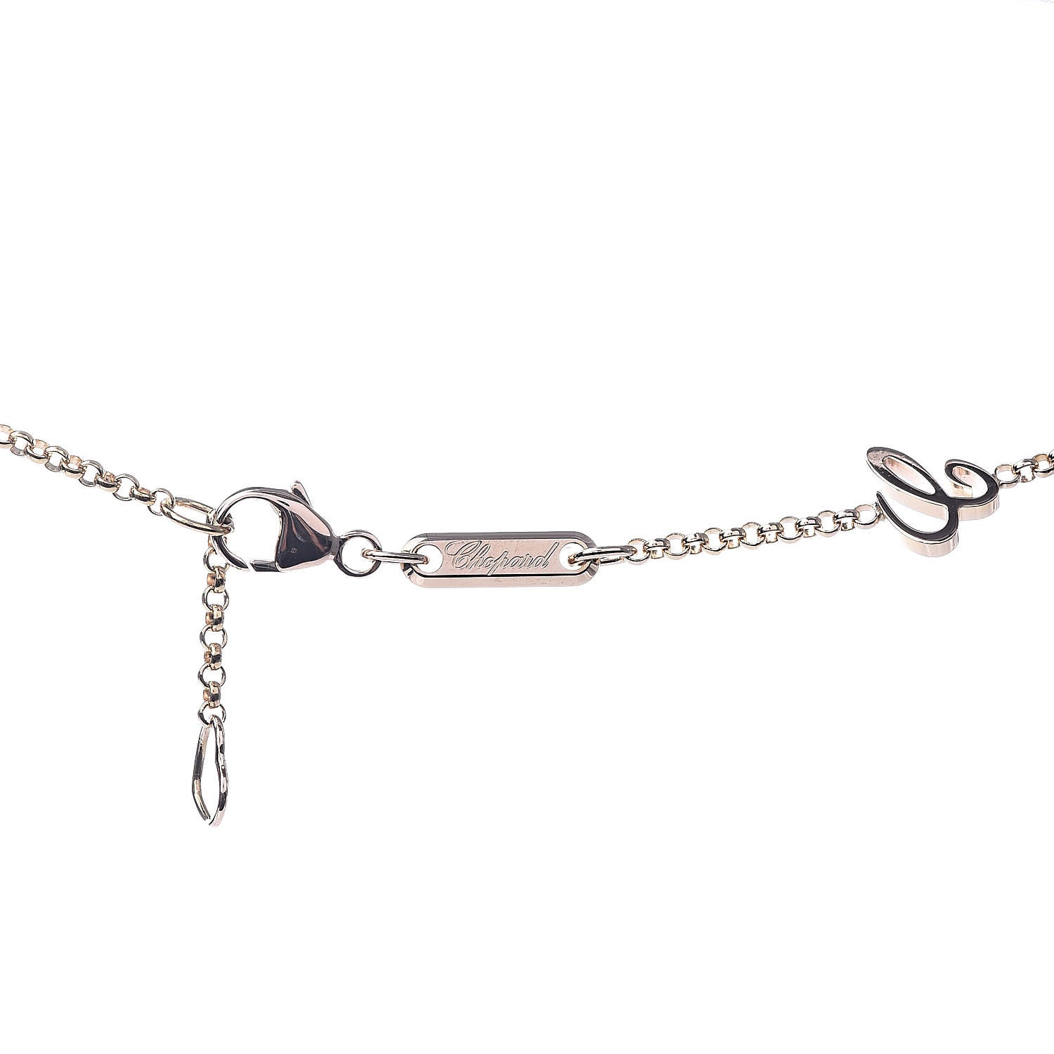 Chopard 18K Rose Gold Diamond Mother of Pearl Happy Hearts Necklace 4 of 6