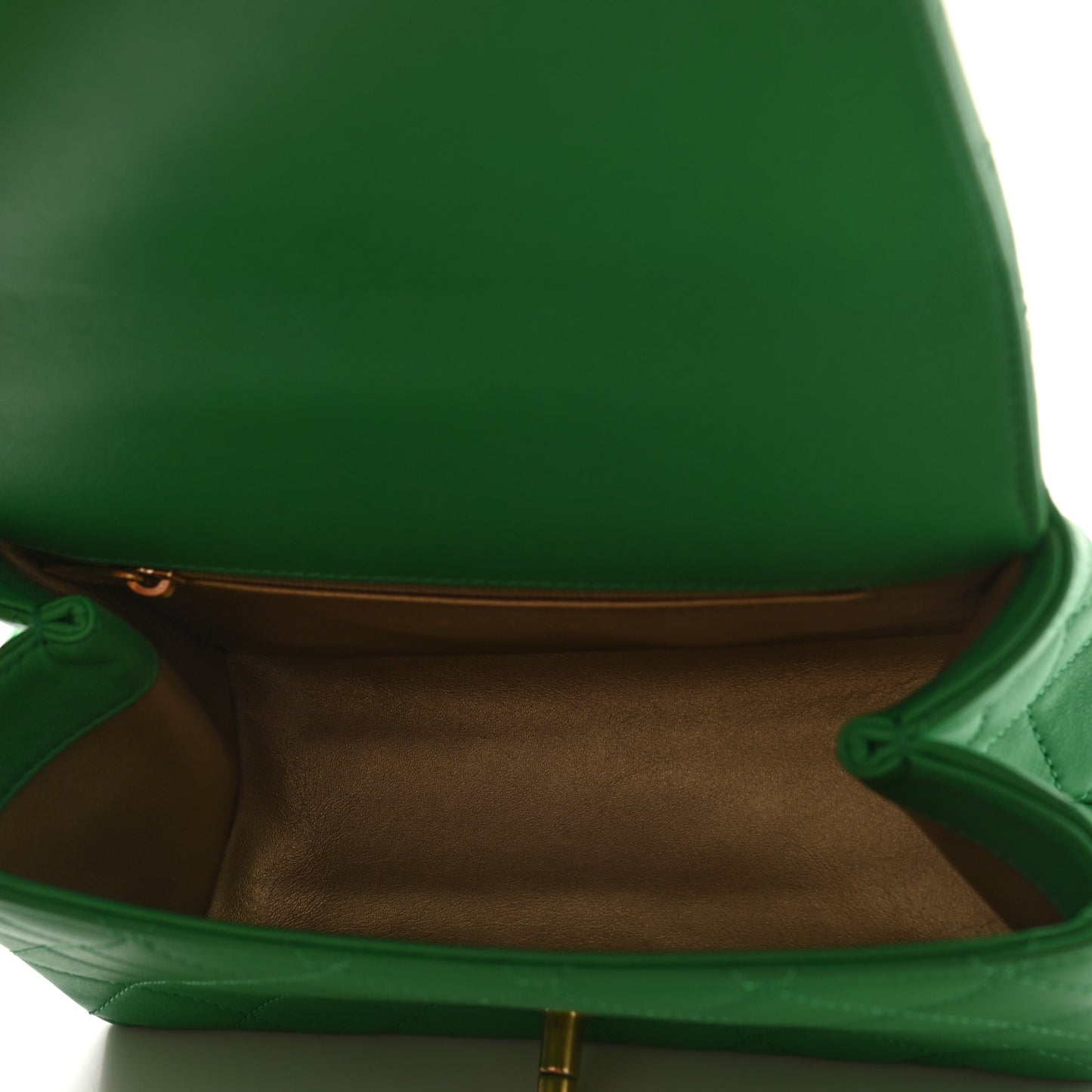 Lambskin Quilted La Parisienne Top Handle Flap Green