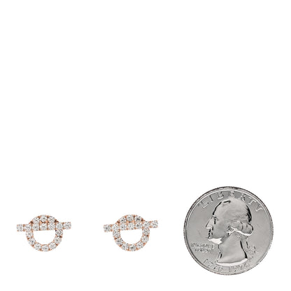 Hermes 18K Rose Gold Diamond Finesse Earrings 2 of 5
