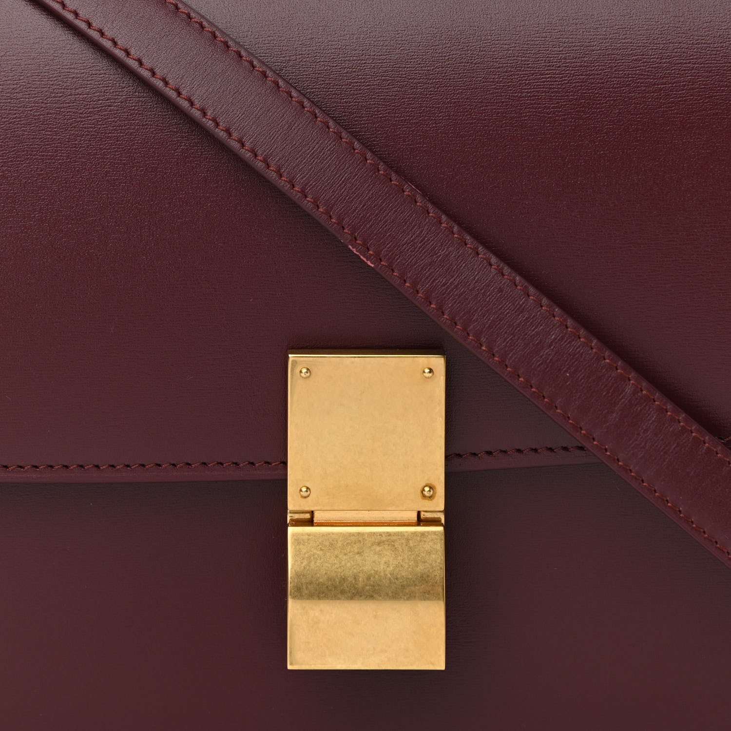 Celine Box Calfskin Medium Classic Box Flap Bag Burgundy 8 of 16