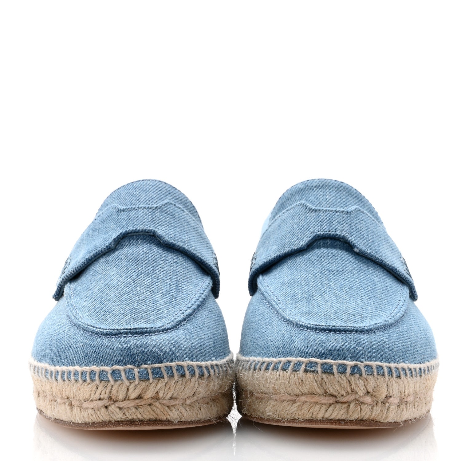 Hermes Denim Canvas Womens Trip Espadrilles 39 Bleu Clair 2 of 8