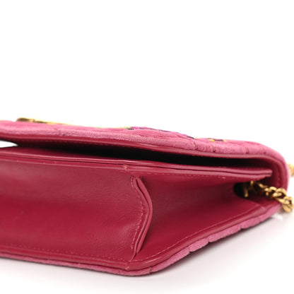 Gucci Velvet Matelasse Love Embroidered GG Marmont Mini Bag Light Raspberry Rose 9 of 11