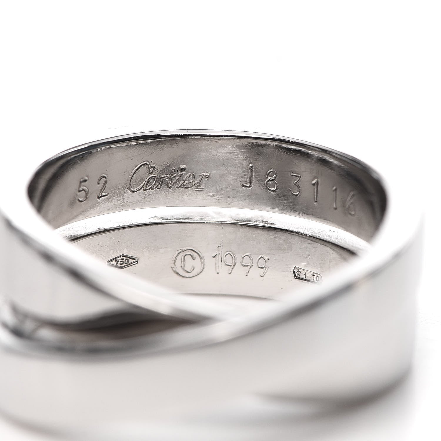 Cartier 18K White Gold 9mm Paris Nouvelle Vague Ring 52 6 4 of 4