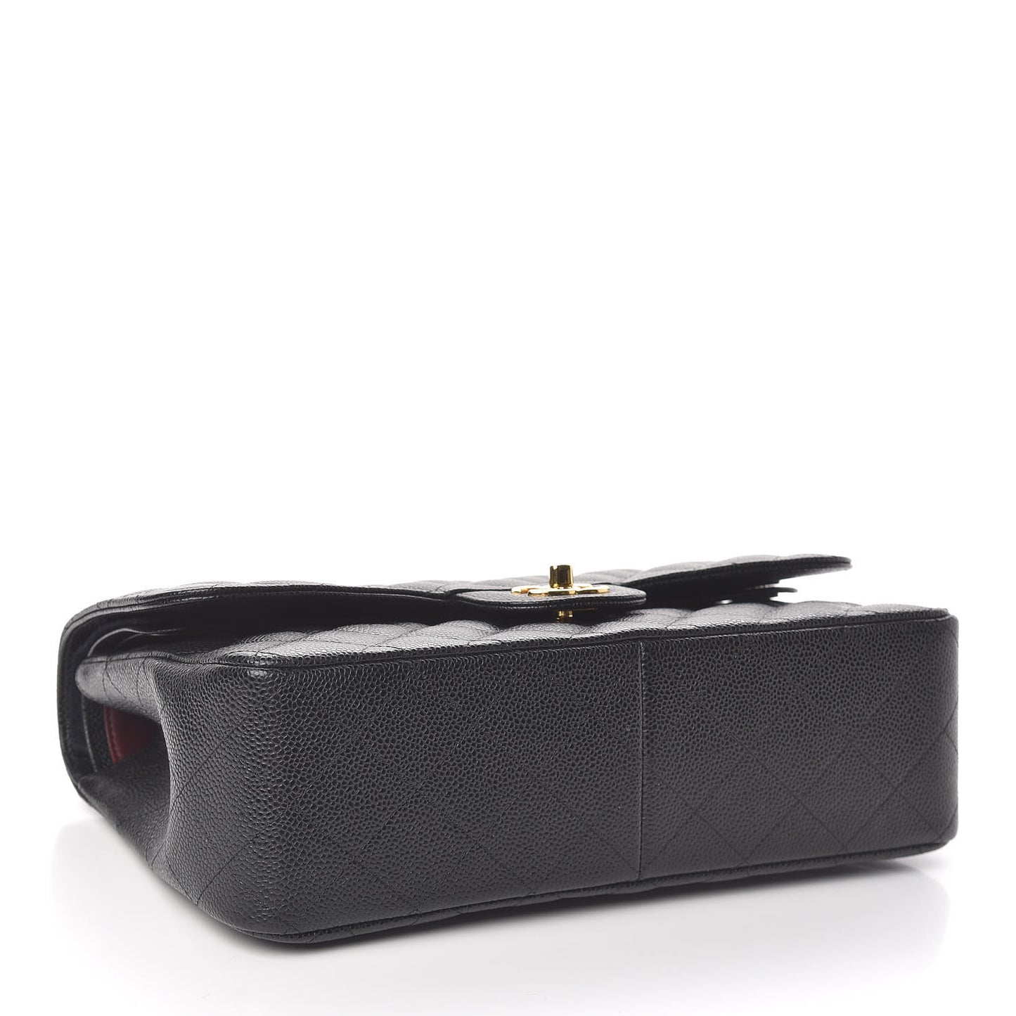Caviar Quilted Jumbo Double Flap Black