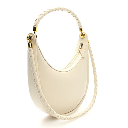 Bottega Veneta Smooth Calfskin Hula Hoop Shoulder Bag Sea Salt 3 of 10