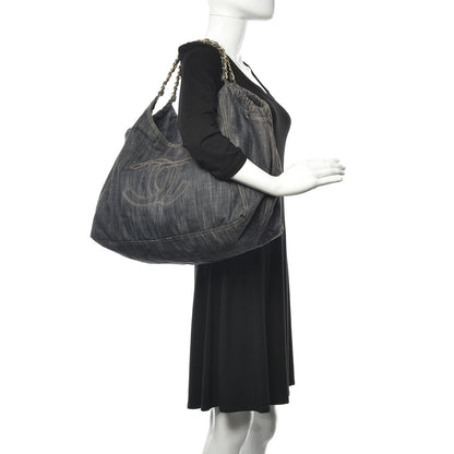 Chanel Denim XL Coco Cabas Tote Dark Blue 2 of 10