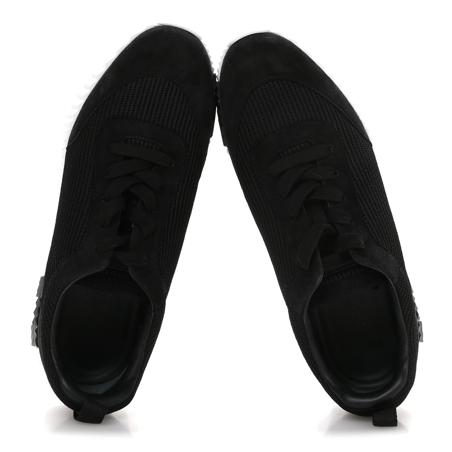 Air Mesh Suede Goatskin Bouncing Sneakers 38 Black