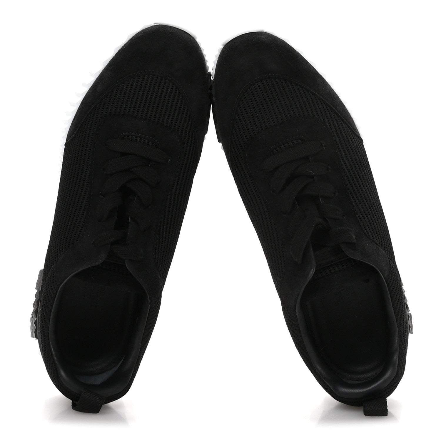Hermes Air Mesh Suede Goatskin Bouncing Sneakers 38 Black 2 of 9
