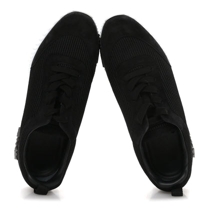 Hermes Air Mesh Suede Goatskin Bouncing Sneakers 38 Black 2 of 9