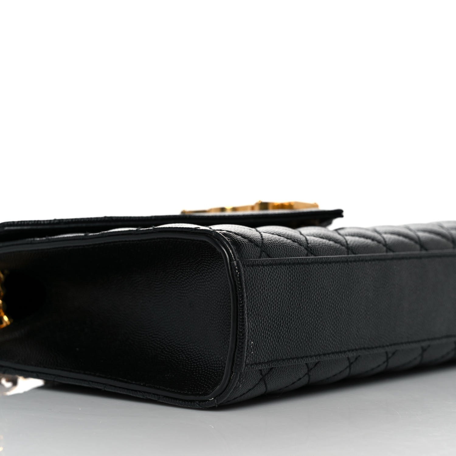 Saint Laurent Grain De Poudre Textured Mixed Matelasse Triquilt Medium Monogram Satchel Black 7 of 8