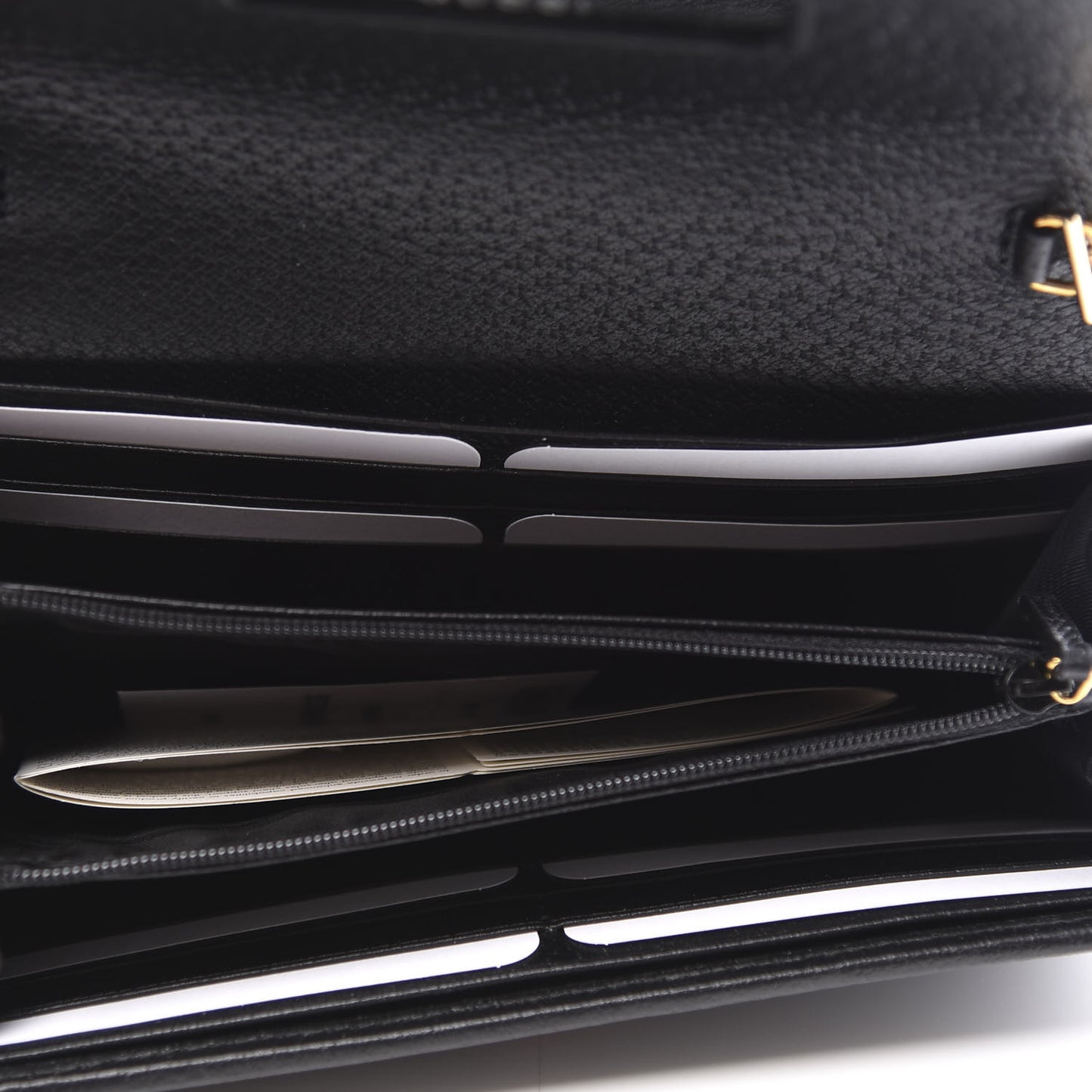 Calfskin Web Ophidia Wallet On Chain Black