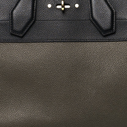 Louis Vuitton Calfskin City Steamer MM Kaki Black 8 of 12