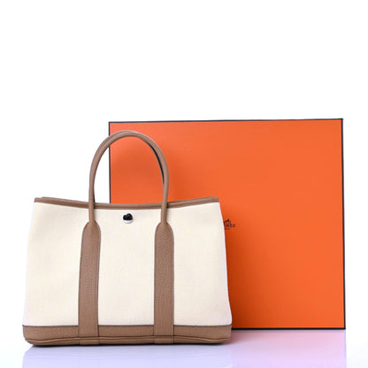Hermes Twill H Negonda Garden Party 30 TPM Ecru Jaune Citron Biscuit 9 of 9