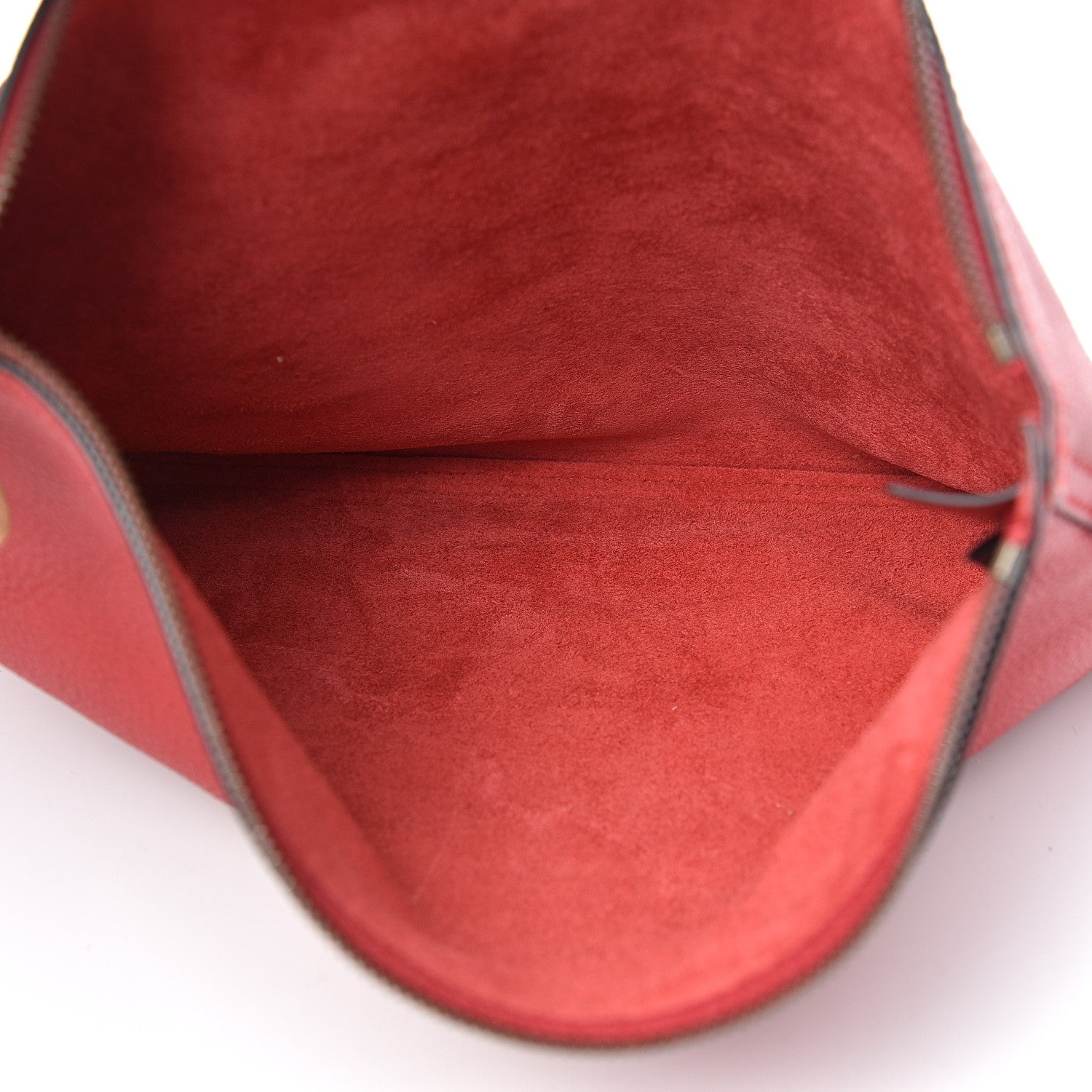Gucci Pebbled Calfskin Medium Logo Portfolio Clutch Hibiscus Red 5 of 8