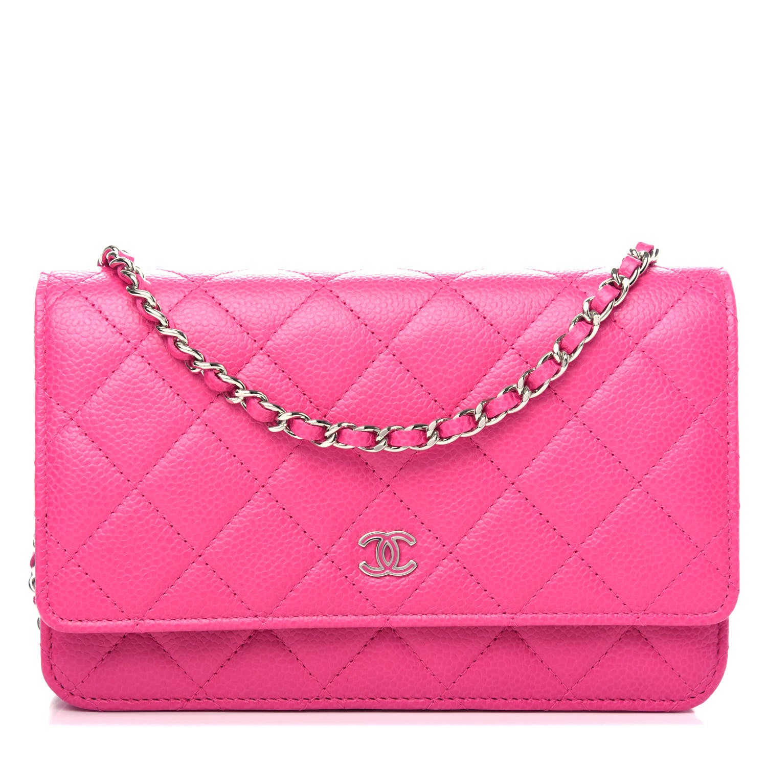 Chanel Caviar Quilted Wallet on Chain WOC Pink 1 of 11
