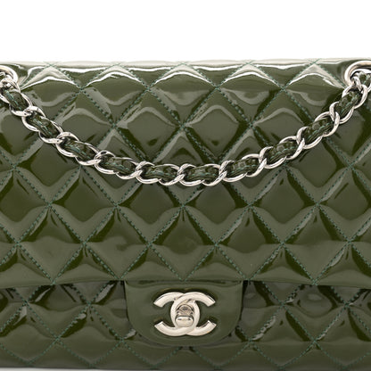 Chanel Patent Calfskin Quilted Medium Double Flap Green 8 of 12