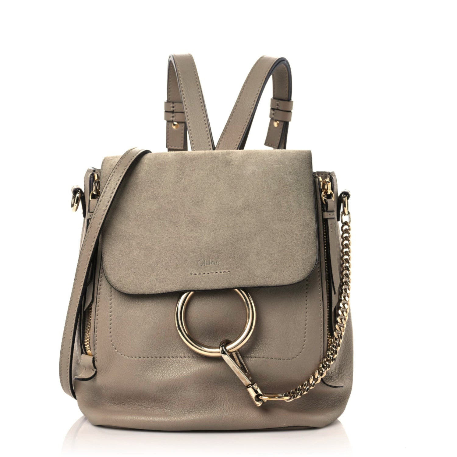 Chloe Suede Calfskin Medium Faye Backpack Motty Grey 1 of 17