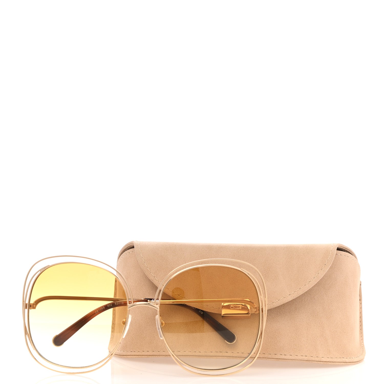 Chloe Oversized Round Sunglasses CE126S Tortoise Gold 7 of 7