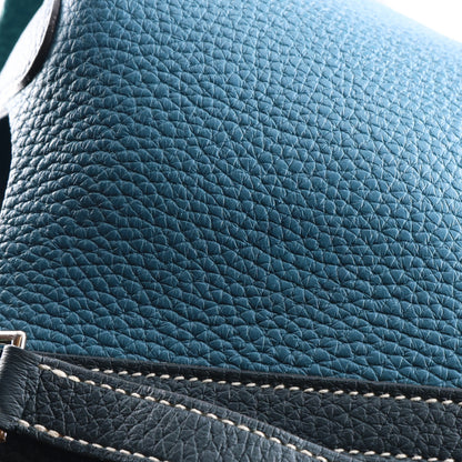 Hermes Taurillon Clemence Casaque Picotin Lock 18 PM Vert Bosphore Deep Bleu 11 of 11