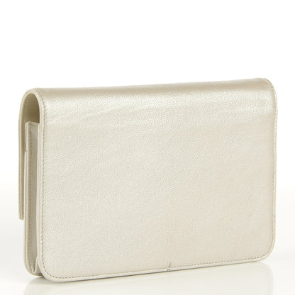 Chanel Caviar Sevruga Wallet on Chain WOC Silver 3 of 8