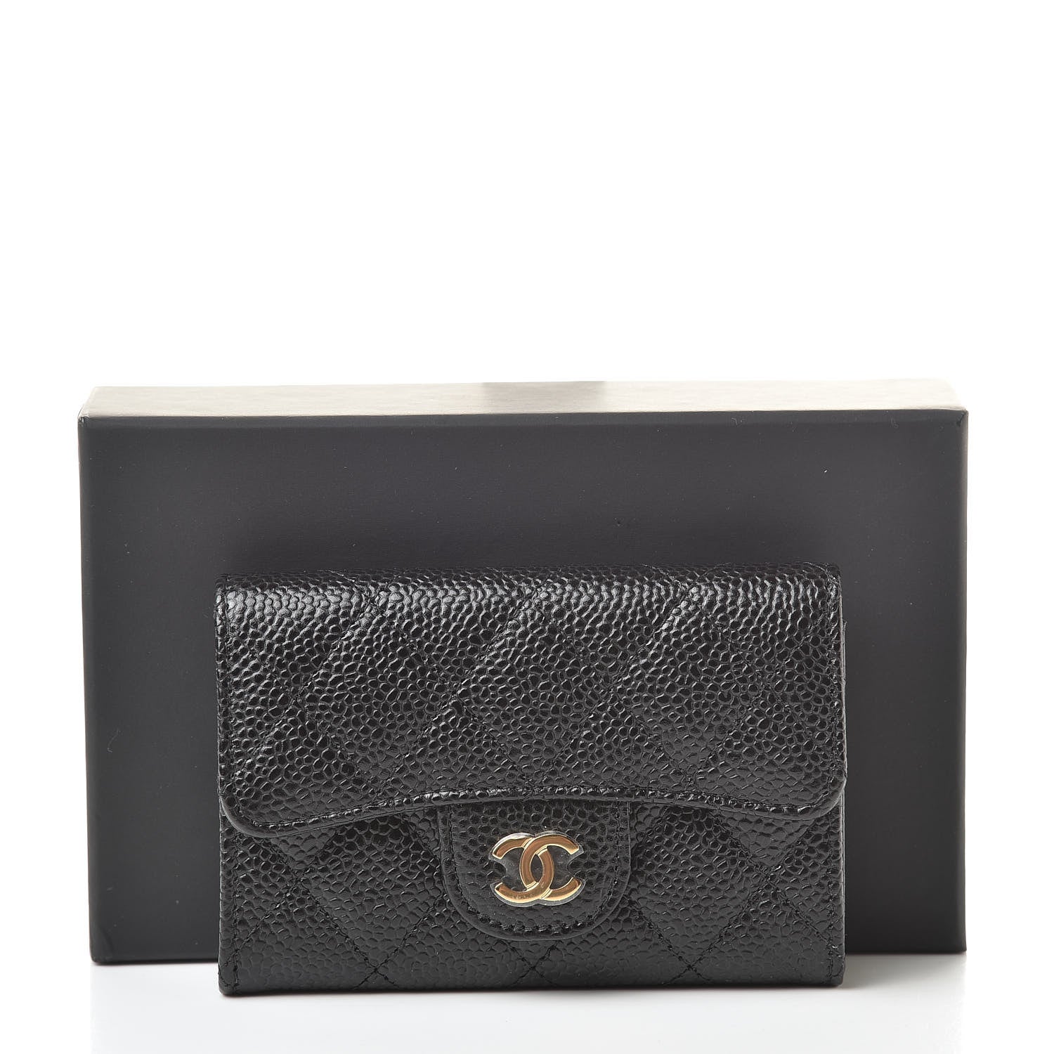 Chanel Caviar Quilted Flap Card Holder Wallet Black 9 of 9
