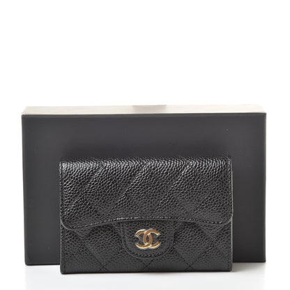 Chanel Caviar Quilted Flap Card Holder Wallet Black 9 of 9