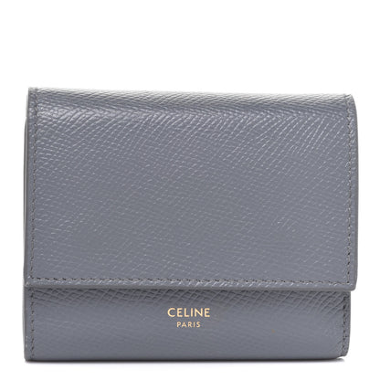 Celine Grained Calfskin Small Tri-Fold Wallet Grey 1 of 7
