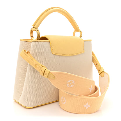 Louis Vuitton Canvas Taurillon Capucines BB Plume Yellow 2 of 10