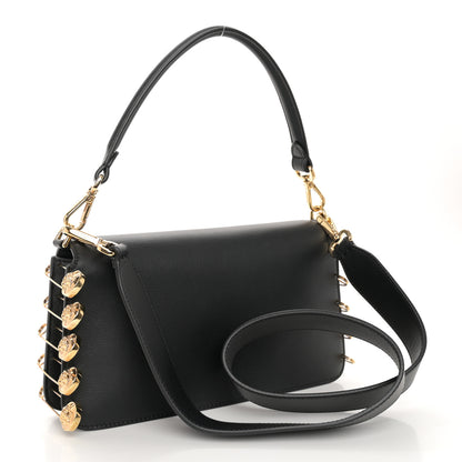 Fendi X VERSACE Vitello Seta Fendace Brooch Baguette Black 3 of 11