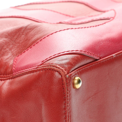 Chanel Calfskin CC Stitched Tote Red 10 of 14