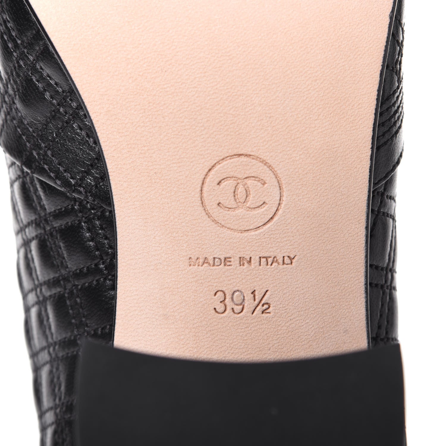 Chanel Lambskin Quilted Pearl CC Cap Toe Short Boots 39.5 Black 8 of 11