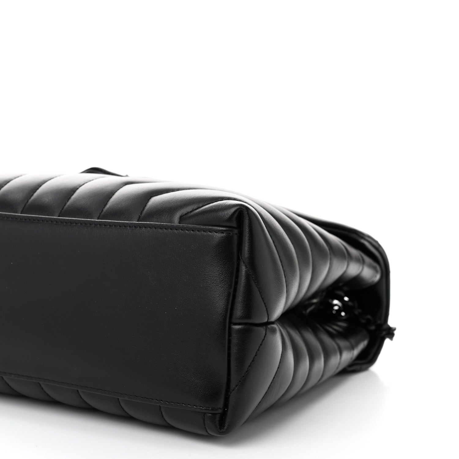 Saint Laurent Calfskin Y Quilted Monogram Monochrome Medium Loulou Chain Satchel Black 10 of 10