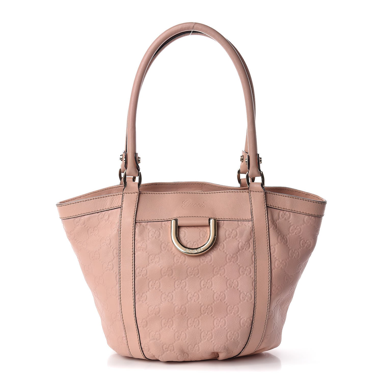 Gucci Guccissima Small Gold D Ring Tote Pink 1 of 17