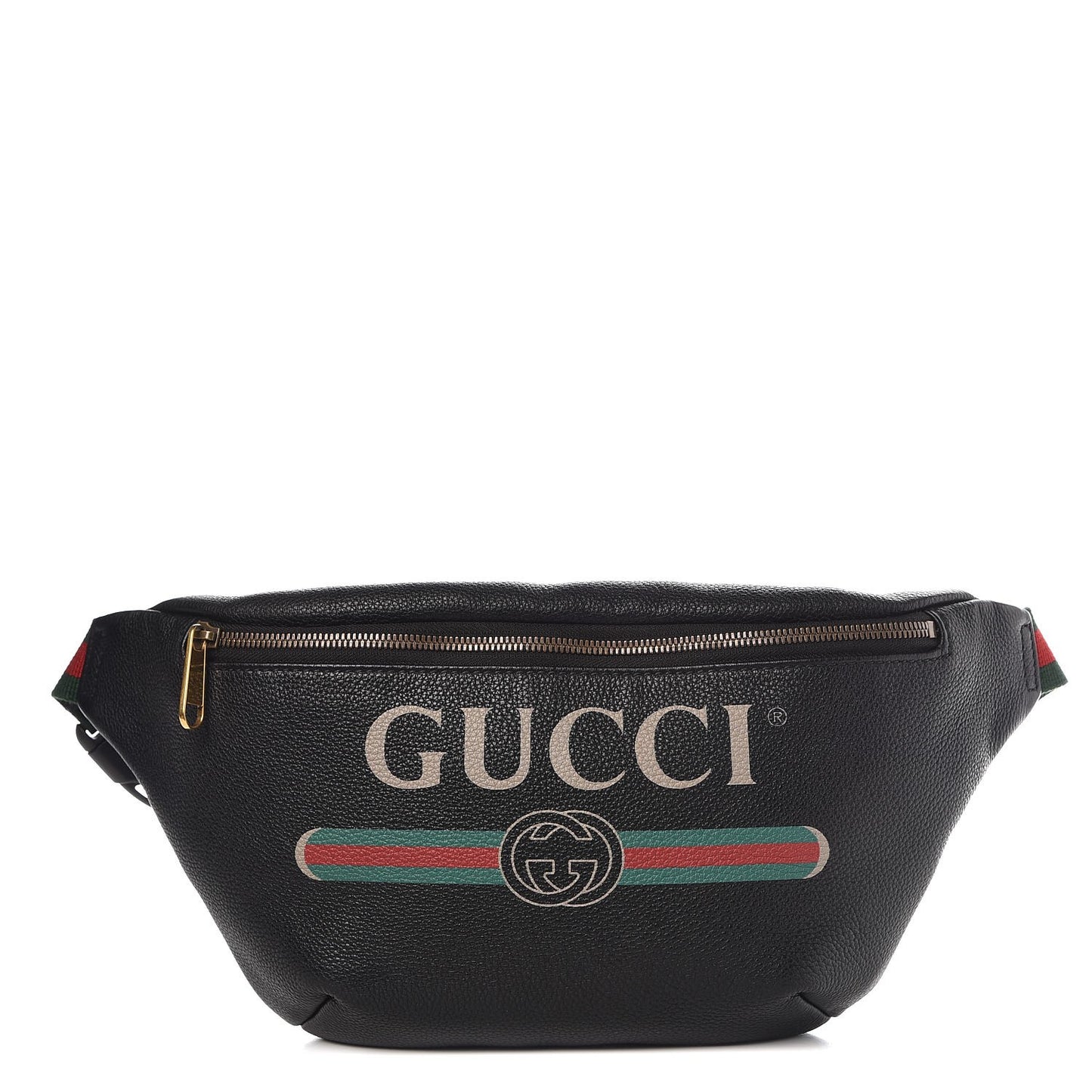 Grained Calfskin Logo Belt Bag Black