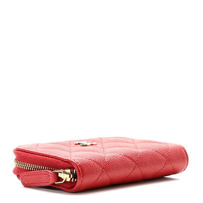 Chanel Caviar Quilted Zip Coin Purse Red 4 of 8