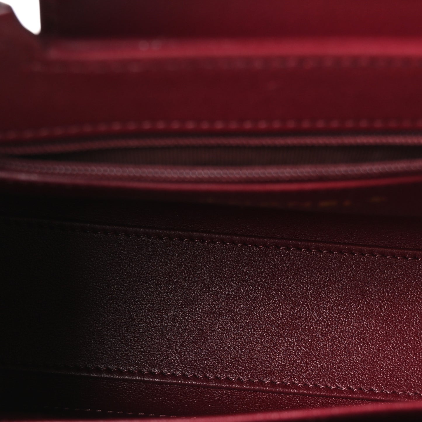 Shiny Lambskin Chevron Quilted Nano Kelly Shopper Black Dark Burgundy