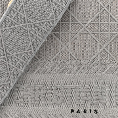 Christian Dior Canvas Embroidered Cannage Medium Lady D-Lite Gray 8 of 10