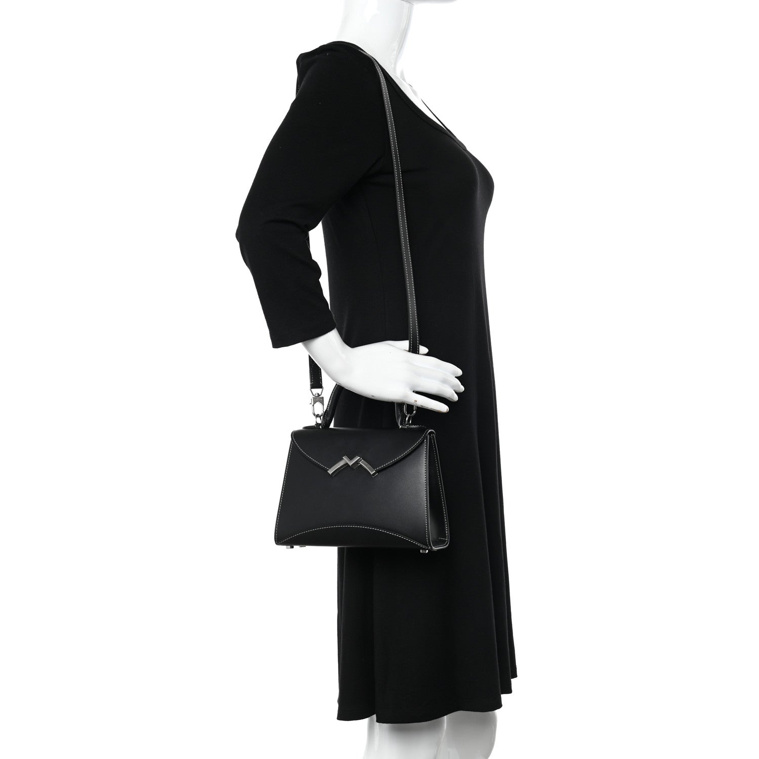 Moynat Box Calfskin Gabrielle BB Black 2 of 8