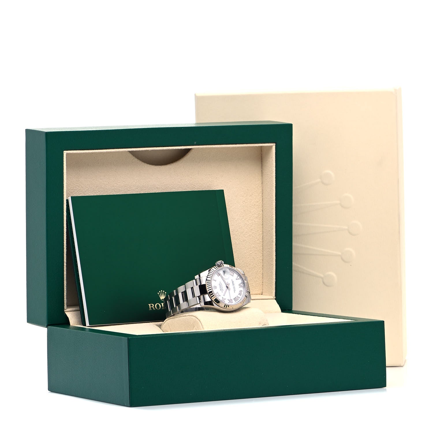 Rolex Stainless Steel 18K White Gold 31mm Oyster Perpetual Datejust Watch White Roman 178274 5 of 5