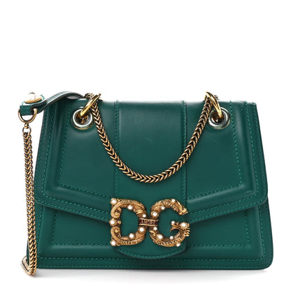 Dolce & Gabbana Smooth Calfskin Small DG Amore Envelope Bag Green 1 of 11