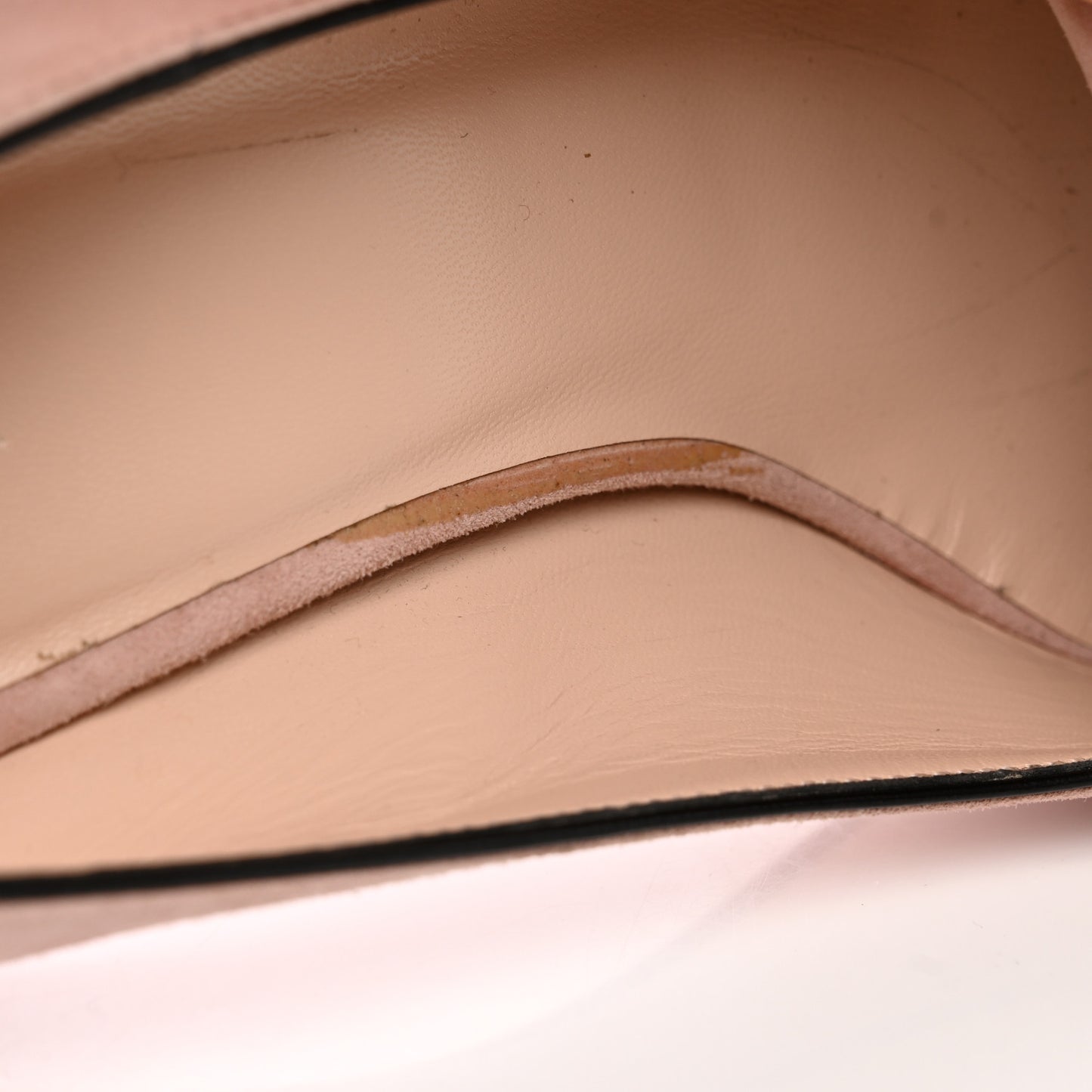 Kid Scamosciato GG Marmont Fringe 50mm Loafer Pumps 37.5 Crystal Pink