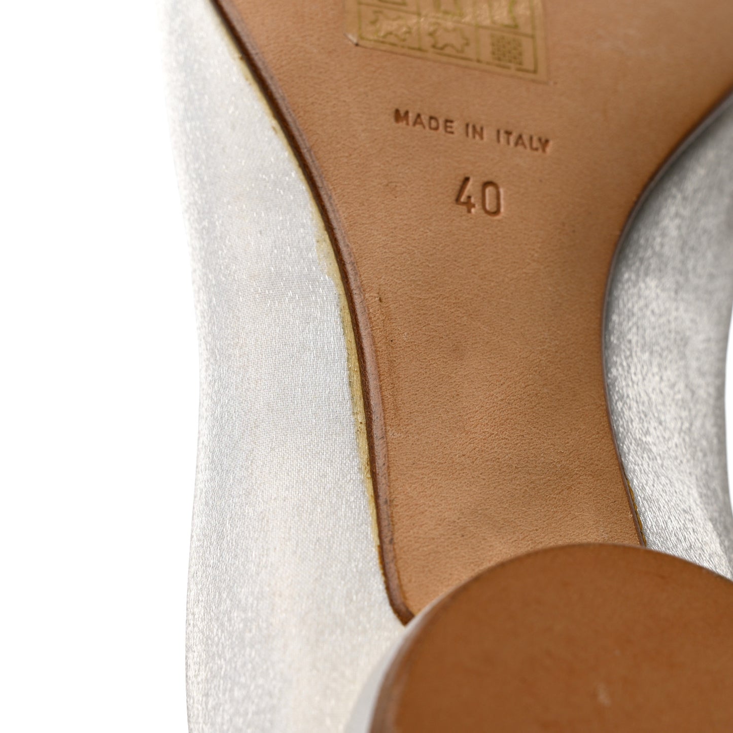 Satin Cap Toe Ballerina Ankle Wrap Flats 40 White Beige