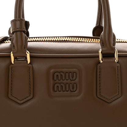 Miu Miu Calfskin Large Arcadie Top Handle Bag Tundra 7 of 9